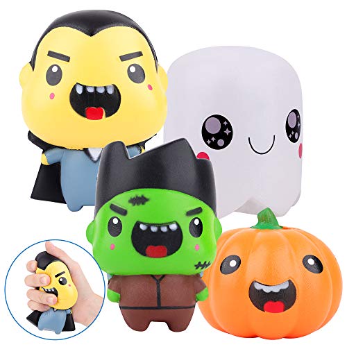 Figoal 4 Pack Halloween Squishy Toys Halloween Themed Slow Rising