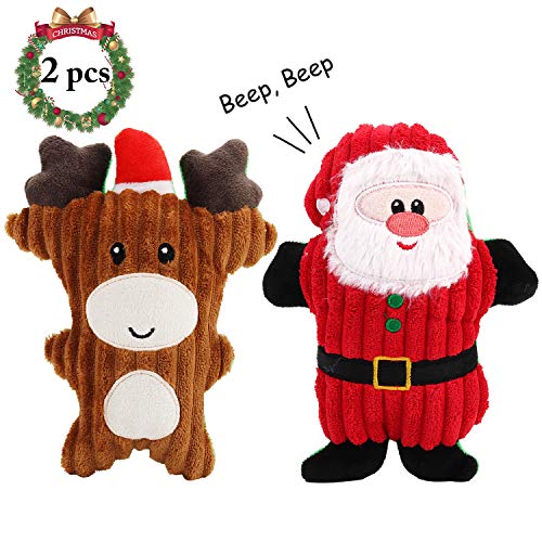 Legendog 2 PCS Christmas Dog Squeaky Toys, Puppy Chew Toys, Dog Plush ...